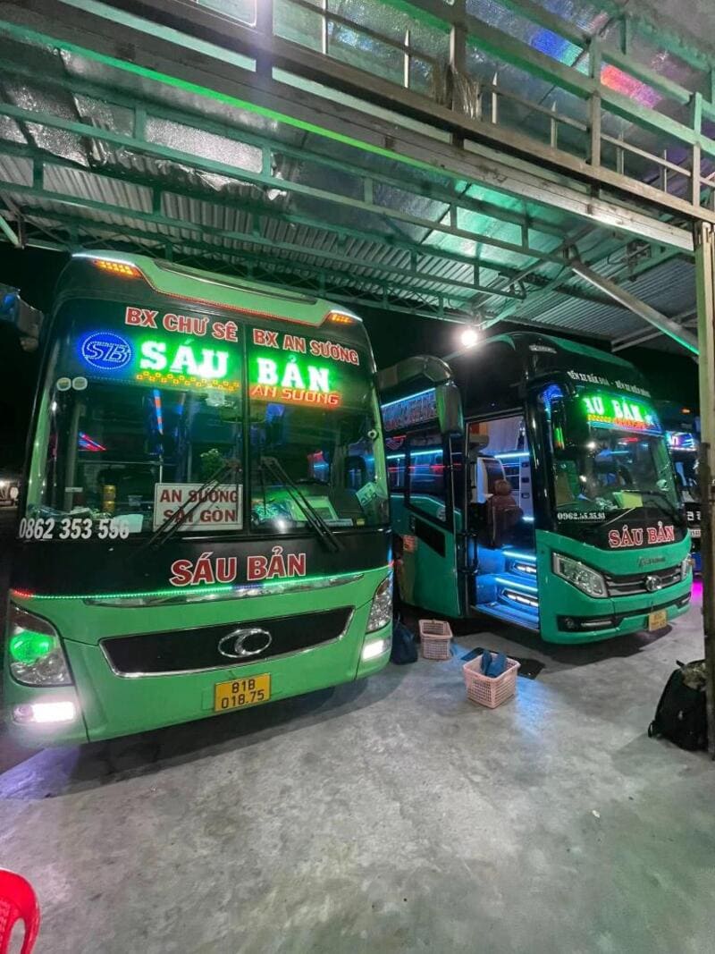 Nhà xe Sáu Bản limousine Sài Gòn đi Gia Lai Pleiku Chư Sê