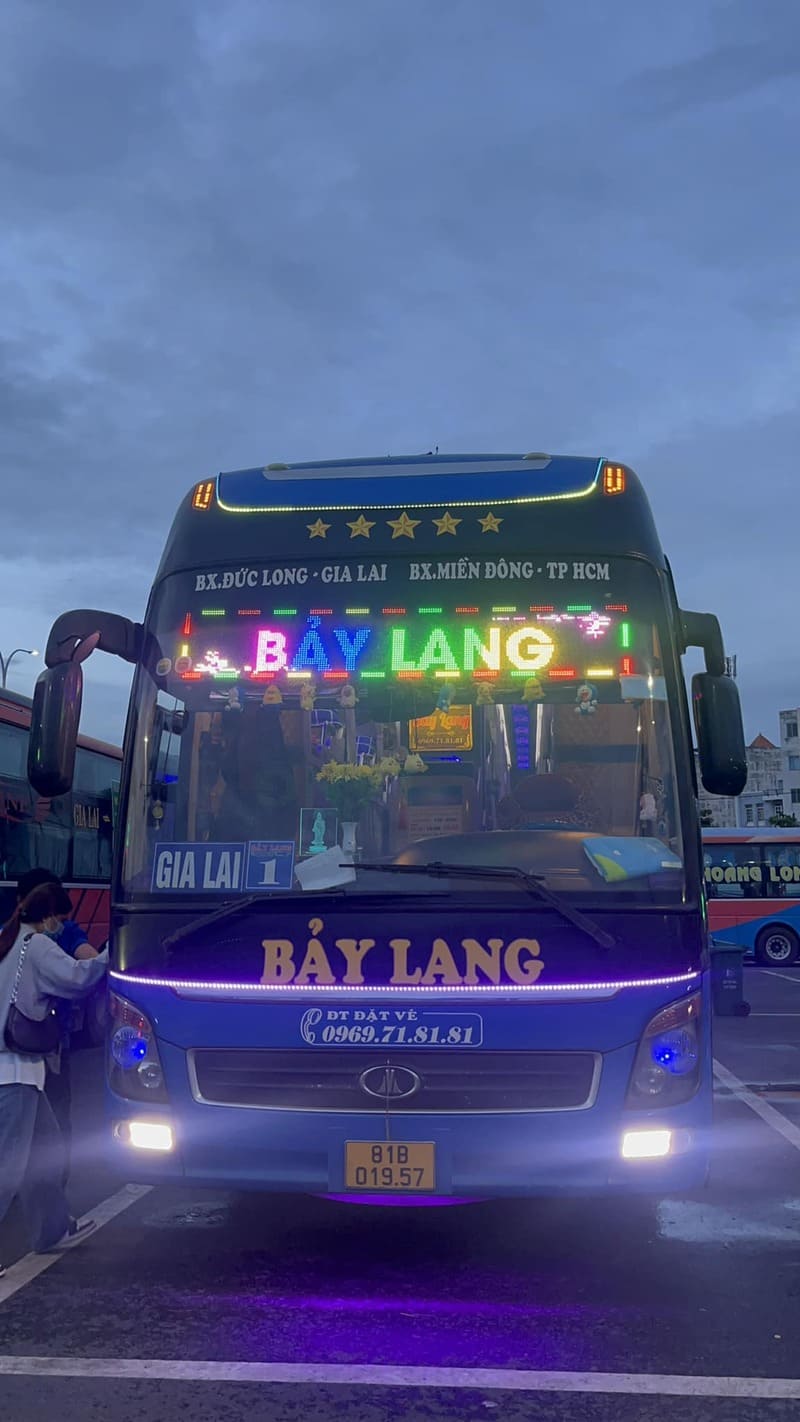 Nhà xe Bảy Lang Sài Gòn đi Pleiku Gia Lai: Số điện thoại & giá vé