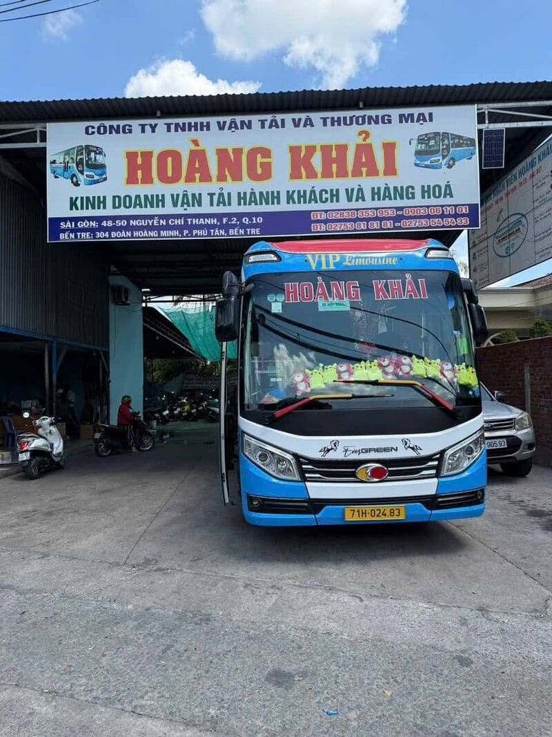 Nhà xe Hoàng Khải Bến Tre Ba Tri Giồng Trôm đi Sài Gòn