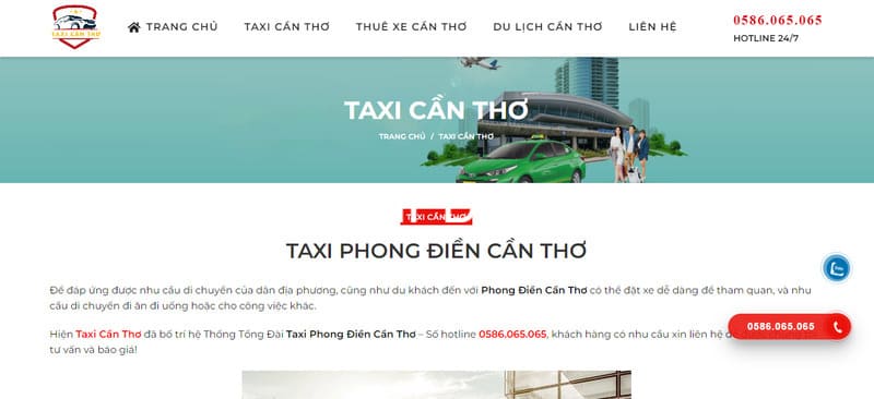 11 Hãng taxi Phong Điền Cần Thơ số điện thoại tổng đài