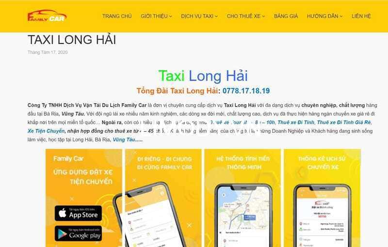 15 Hãng taxi Long Hải Vũng Tàu số điện thoại tổng đài