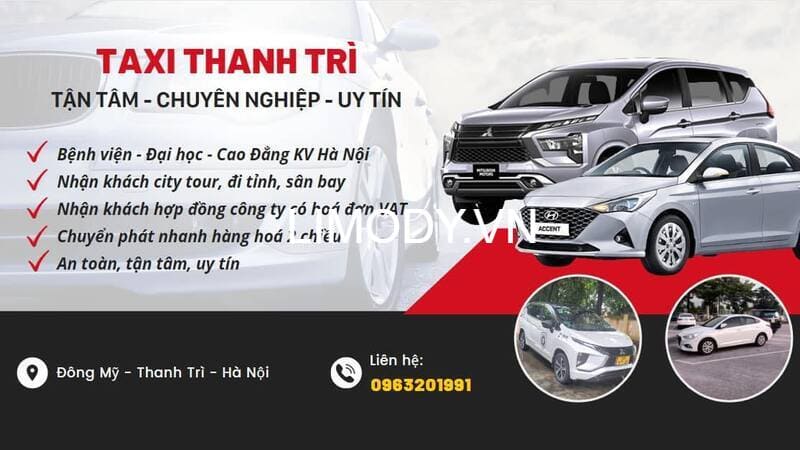 10 Hãng taxi Thanh Trì Hà Nội số điện thoại tổng đài