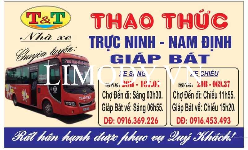 Top 5 Nhà xe Trực Ninh Giáp Bát đặt vé theo số điện thoại