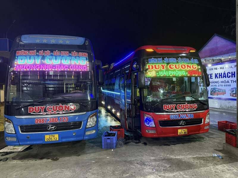 Nhà xe Duy Cường Mường Nhé Hà Nội Bắc Ninh Bắc Giang Hải Phòng