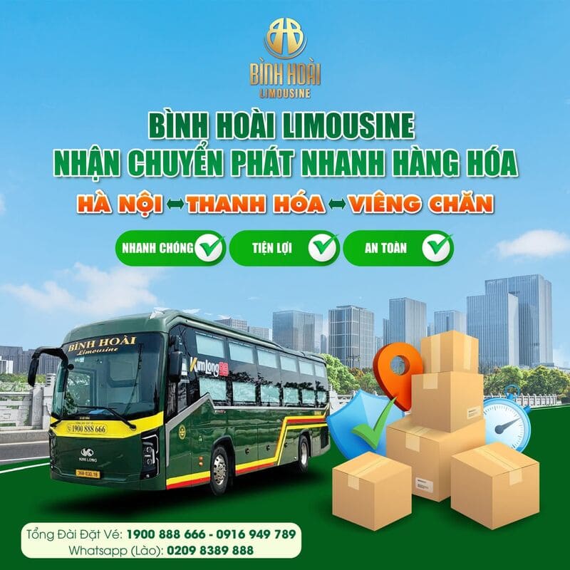 Nhà xe Bình Hoài limousine Thanh Hóa Hà Nội Đà Nẵng Lào