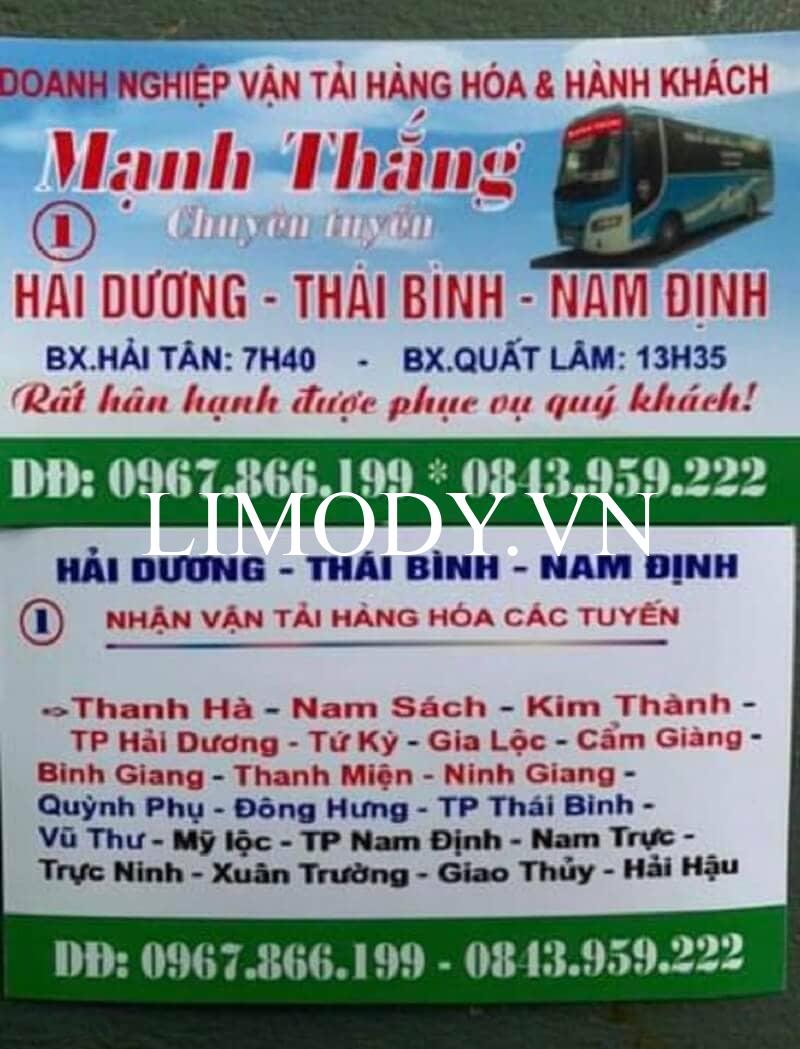 7 Nhà xe Nam Định Hải Dương đi Hải Hậu Giao Thủy Nghĩa Hưng