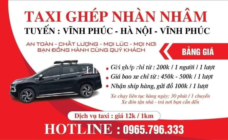 15 Xe ghép Vĩnh Phúc Hà Nội Vĩnh Yên Tam Đảo Lập Thạch Vĩnh Tường