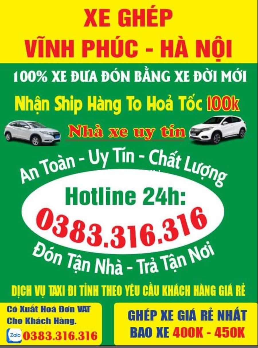 15 Xe ghép Vĩnh Phúc Hà Nội Vĩnh Yên Tam Đảo Lập Thạch Vĩnh Tường