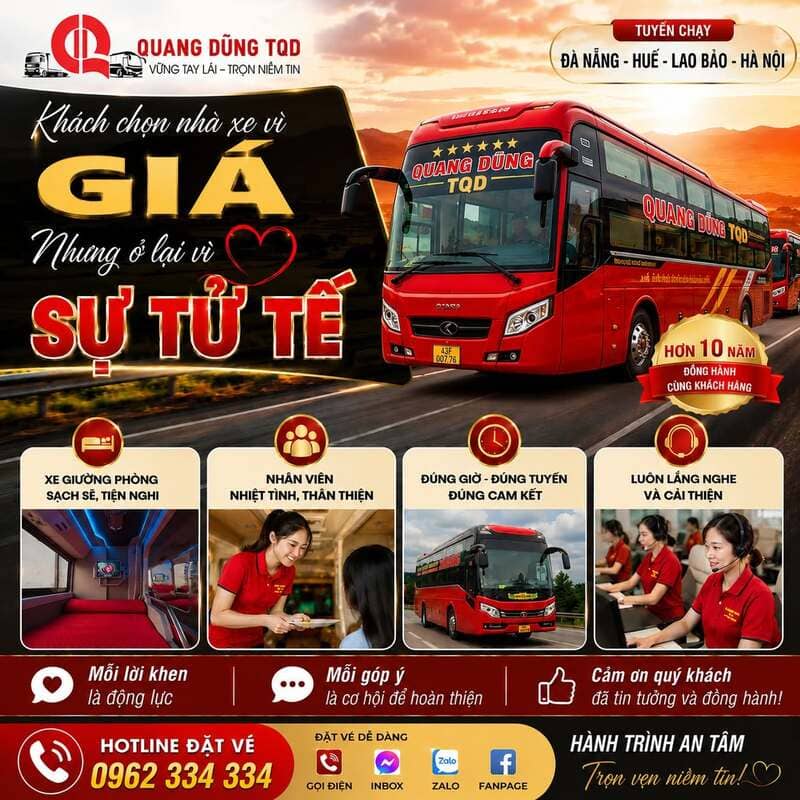 Top 4 Nhà xe Vĩnh Phúc Hà Tĩnh xe khách giường nằm giá vé 350k