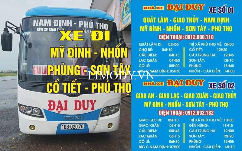 Top 10 Nhà xe Nam Định - Diễn - Nhổn đặt vé xe limousine