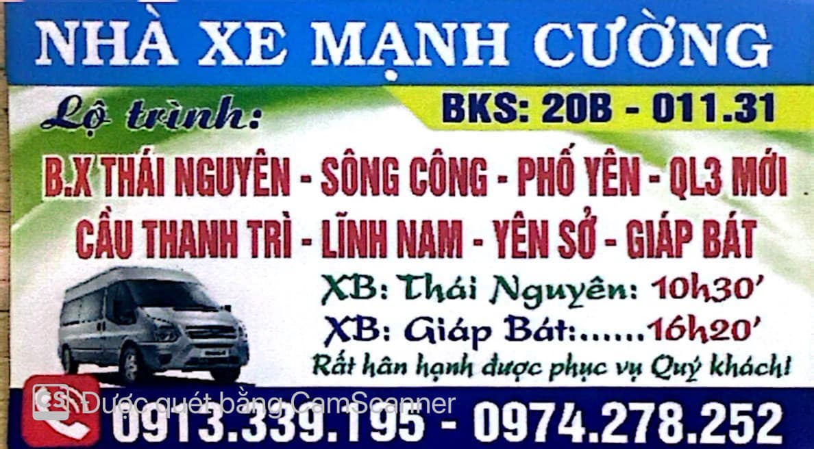 Top 12 Nhà xe Giáp Bát Thái Nguyên số điện thoại tổng đài