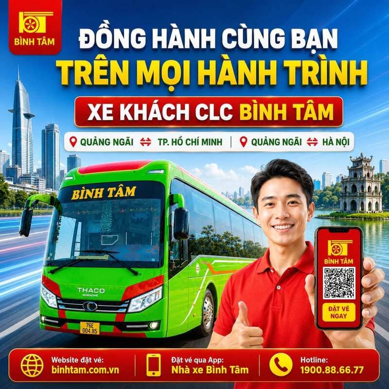 Top 11 Nhà xe Quảng Bình đi Quảng Ngãi đón khách Đồng Hới