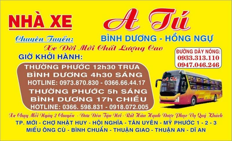 Nhà xe A Tú Hồng Ngự: Số điện thoại, giá vé và lịch tuyến xe