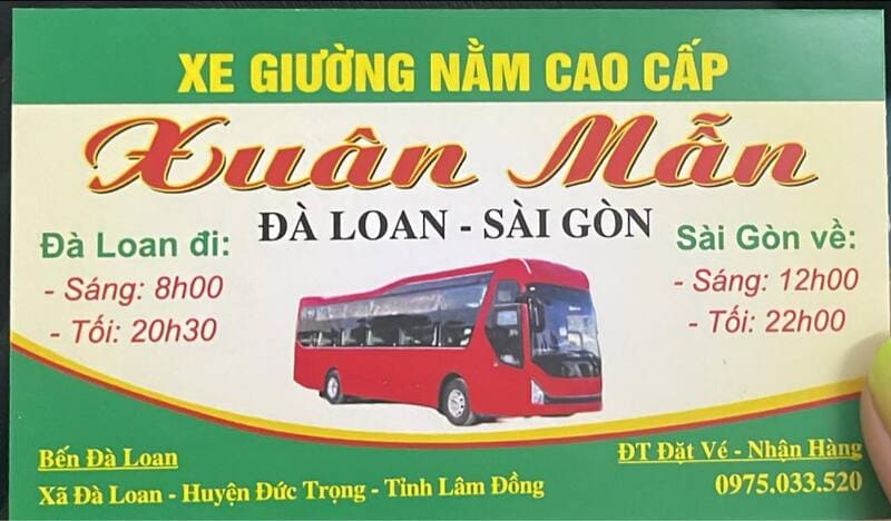 Nhà xe Xuân Mẫn từ Đà Loan Ninh Loan Tà Năng đi Sài Gòn