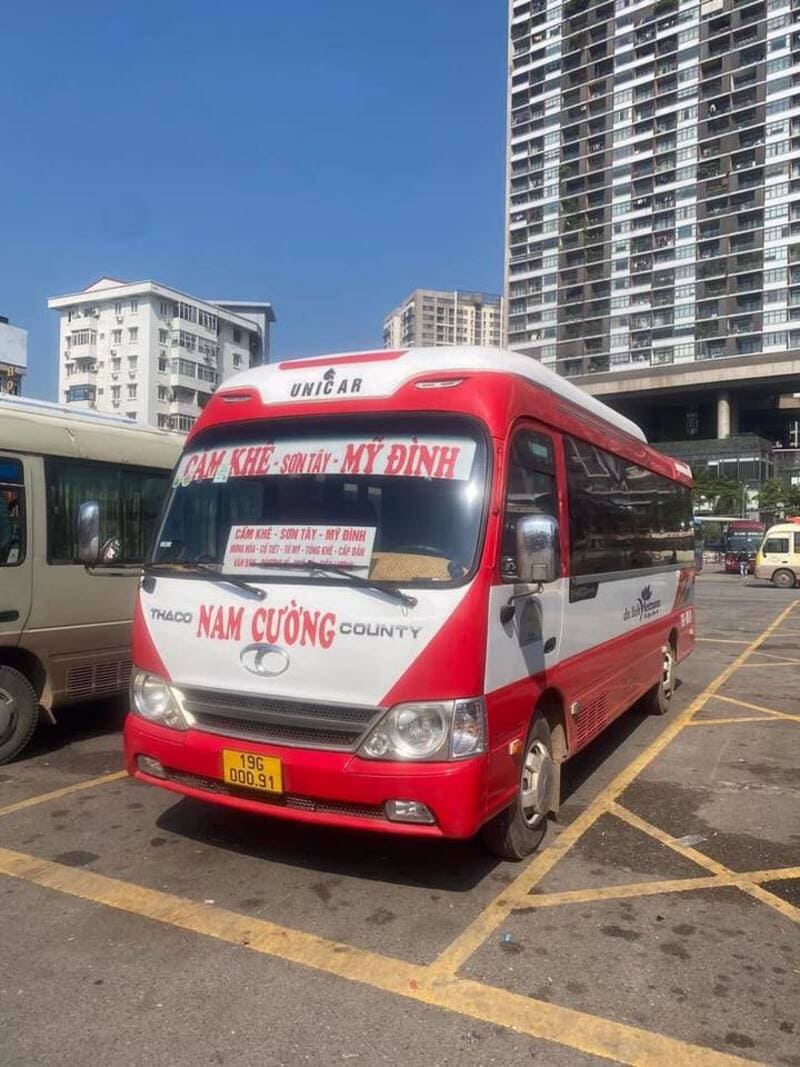 Nhà xe Nam Cường Cẩm Khê đi Sơn Tây bến xe Mỹ Đình