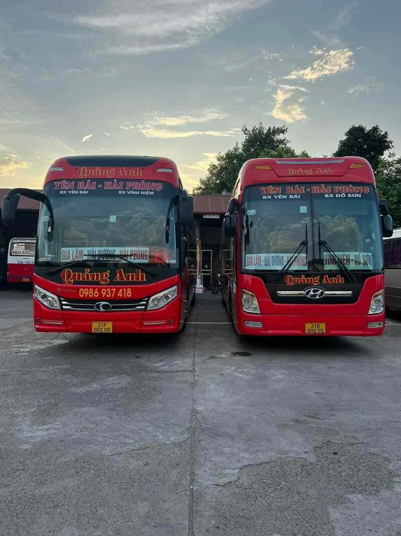 Nhà xe Quảng Anh Yên Bái Hải Phòng Đồ Sơn bến xe Vĩnh Niệm