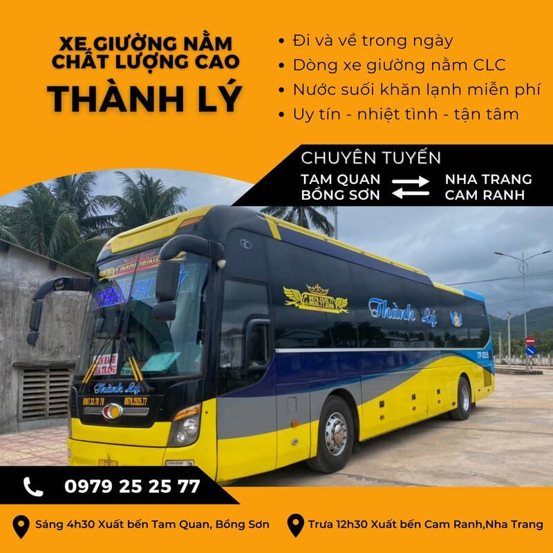 Nhà xe Thành Lý Quy Nhơn Tam Quan Nha Trang Cam Ranh