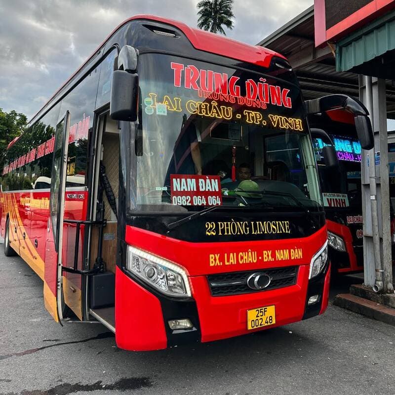 Nhà xe Trung Dũng Lai Châu đi Vinh Nghệ An Hà Tĩnh Hòa Bình