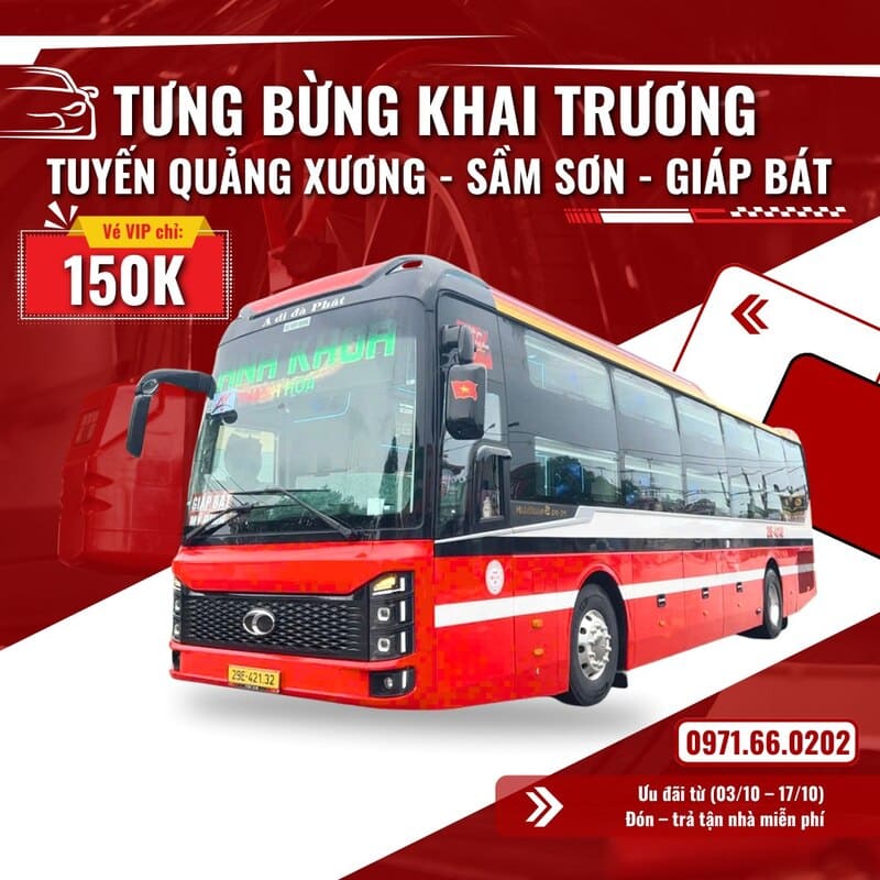 Nhà xe Anh Khoa Thanh Hóa Hà Nội Quảng Xương Giáp Bát Mỹ Đình