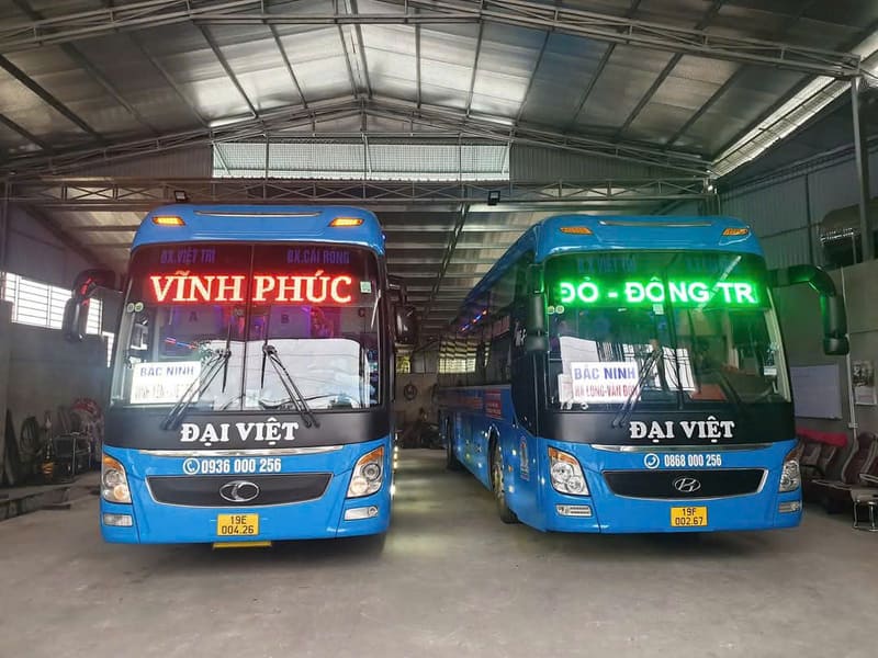 Nhà xe Đại Việt Phú Thọ Quảng Ninh Bãi Cháy Hòn Gai Vân Đồn