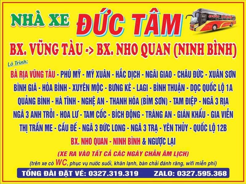 Nhà xe Đức Tâm: Số điện thoại, lịch trình đi & giá vé