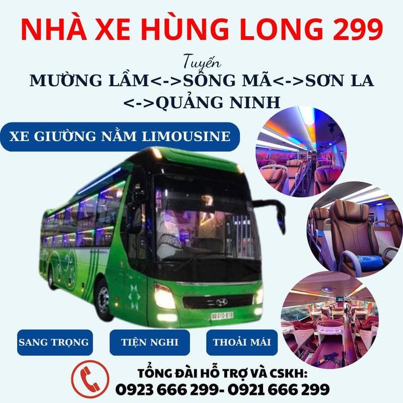 Nhà xe Hùng Long 299 Quảng Ninh Sơn La Sông Mã Mường Lầm