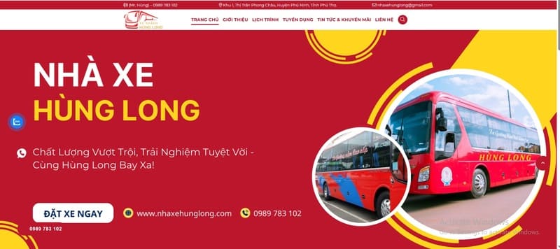 Nhà xe Hùng Long Phú Thọ Sài Gòn: Số điện thoại & giá vé