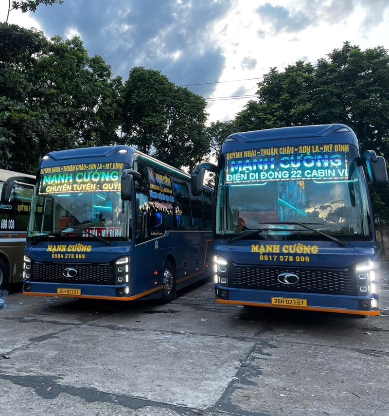 Nhà xe Mạnh Cường Sơn La Mộc Châu Quỳnh Nhai Mỹ Đình Hà Nội