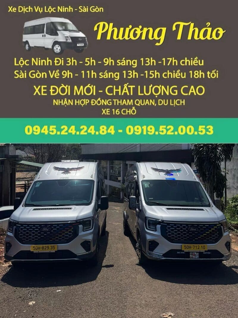 Nhà xe Phương Thảo Lộc Ninh Bình Phước đi Sài Gòn