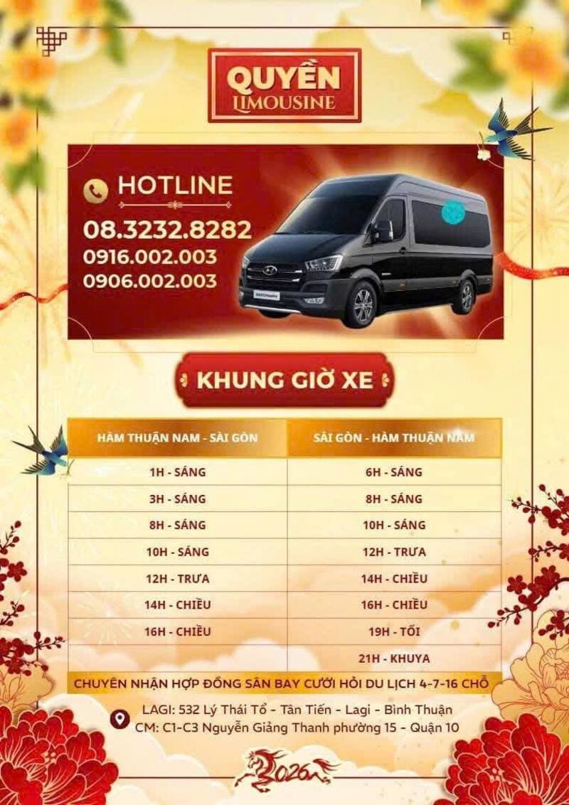 Nhà xe Quyền LaGi Tân Hải Tà Cú Hàm Thuận Nam đi Sài Gòn