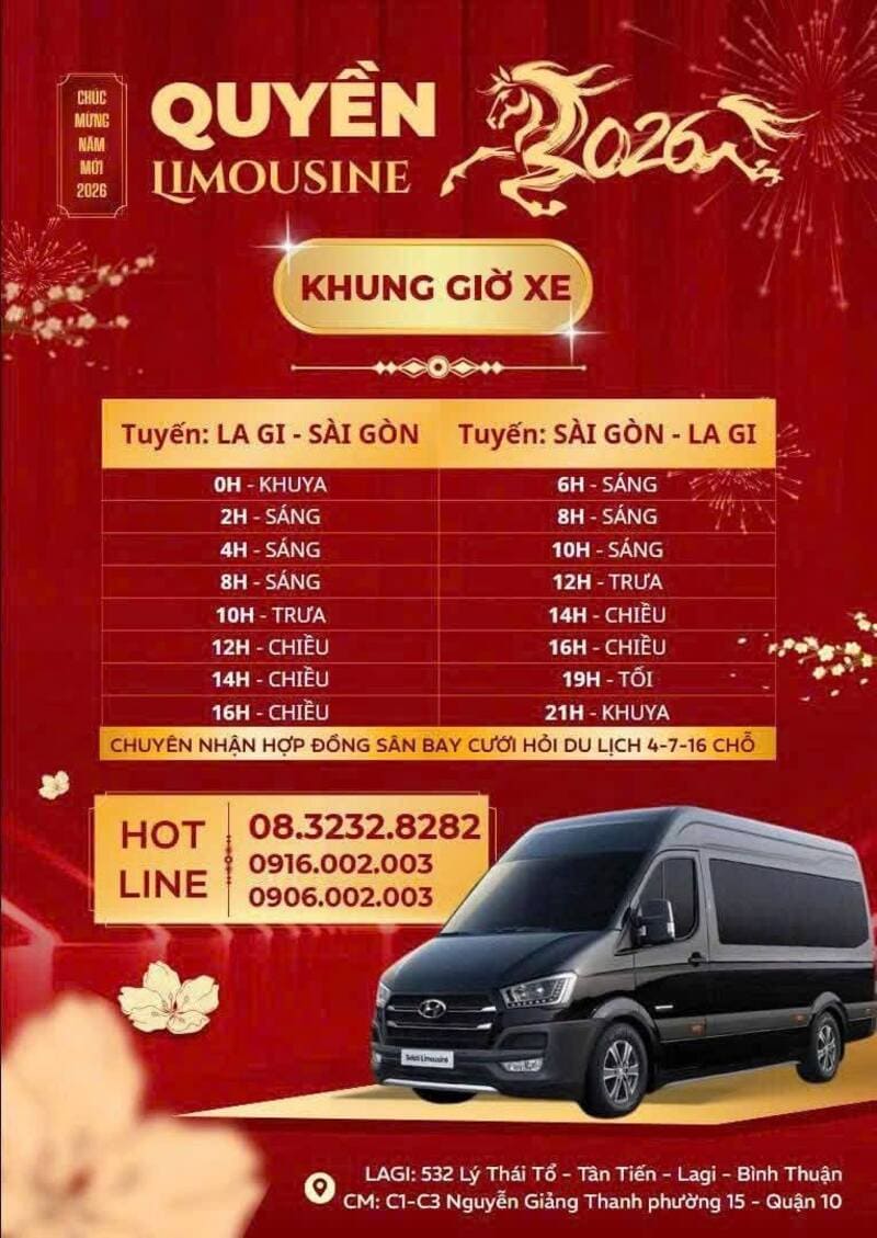 Nhà xe Quyền LaGi Tân Hải Tà Cú Hàm Thuận Nam đi Sài Gòn
