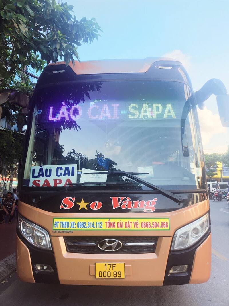 Nhà xe Sao Vàng Thái Bình Lào Cai Sapa Hà Nội Vĩnh Phúc Hà Nam