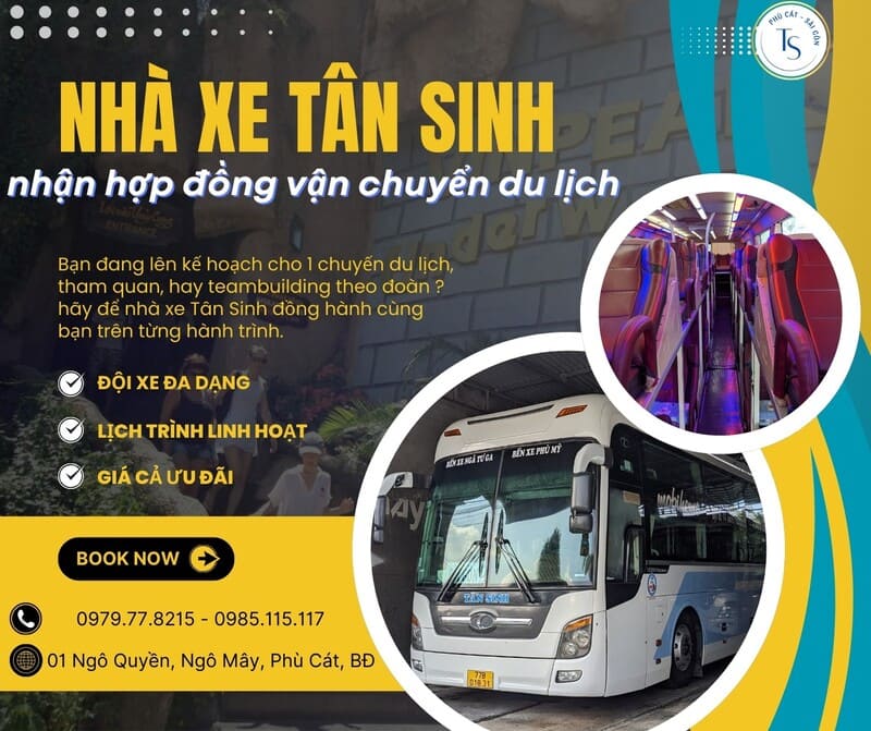 Nhà xe Tân Sinh Phù Cát Quy Nhơn Bình Định Sài Gòn