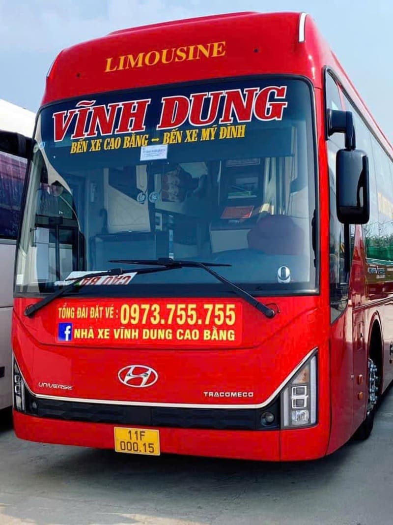 Nhà xe Vĩnh Dung Trùng Khánh Cao Bằng Thái Nguyên Hà Nội