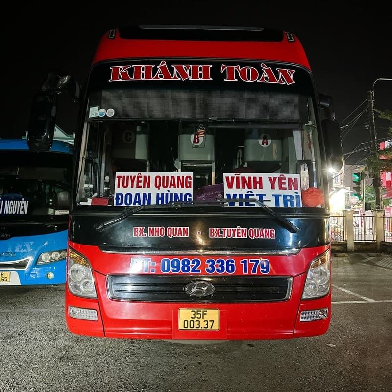 Nhà xe Khánh Toàn Nho Quan Ninh Bình Tuyên Quang Hà Nội Phú Thọ