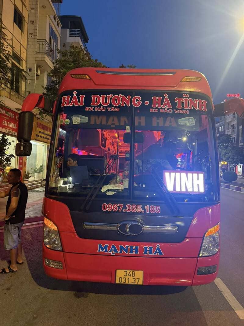 Nhà xe Mạnh Hà Hải Dương Vinh Nghệ An Hà Tĩnh Hà Giang