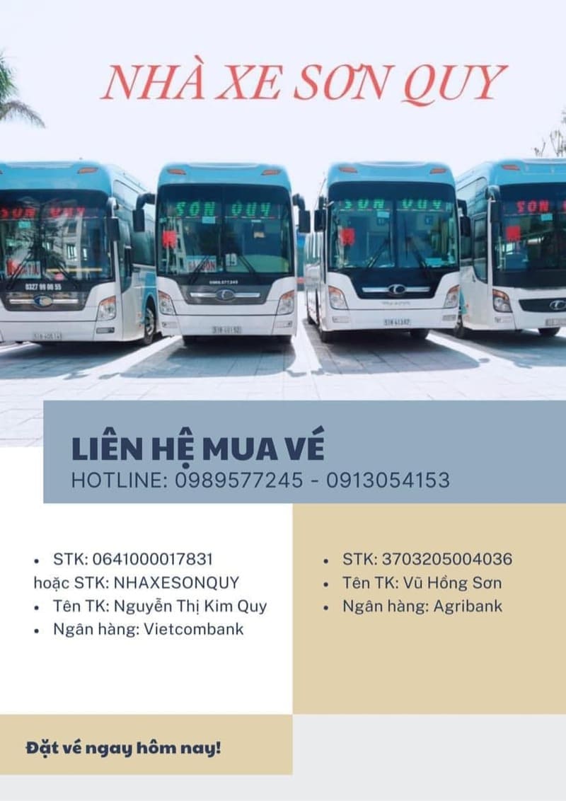 Nhà xe Sơn Quy: Lịch trình đi, giá vé & số điện thoại hotline