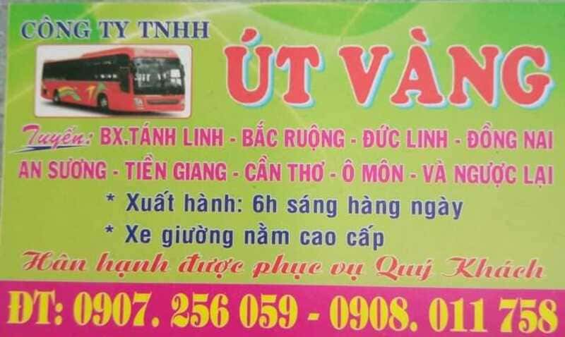 Nhà xe Út Vàng Đức Linh Cần Thơ Bắc Ruộng Đồng Nai An Sương