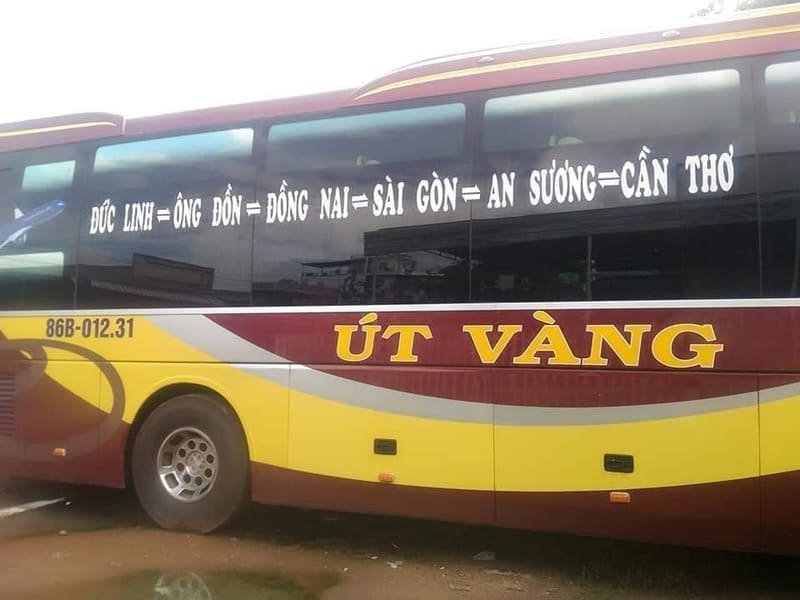 Nhà xe Út Vàng Đức Linh Cần Thơ Bắc Ruộng Đồng Nai An Sương